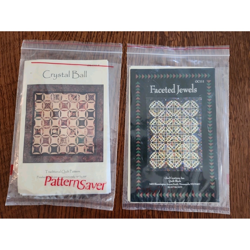2/Quilt Patterns, Crystal Ball with Acrylic Templates AND Faceted Jewels